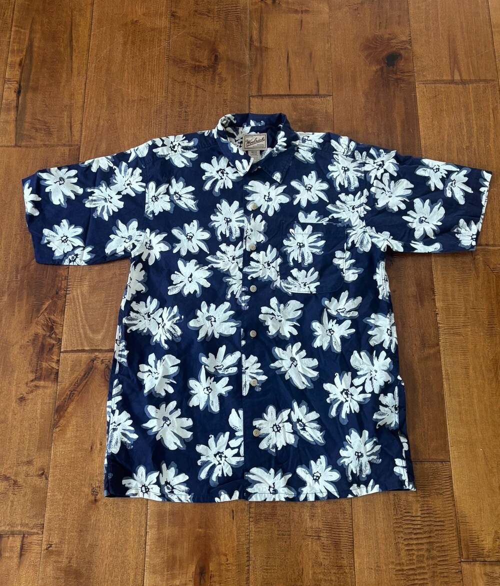 Woolrich Men's Short Sleeve Floral Print Button-Down Shirt